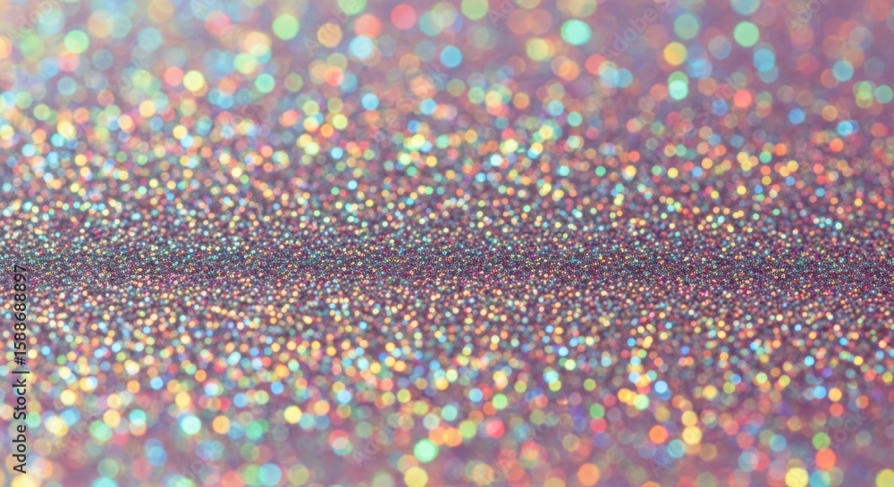 Fototapeta premium Holographic Glitter Bokeh Background With Rainbow Colors