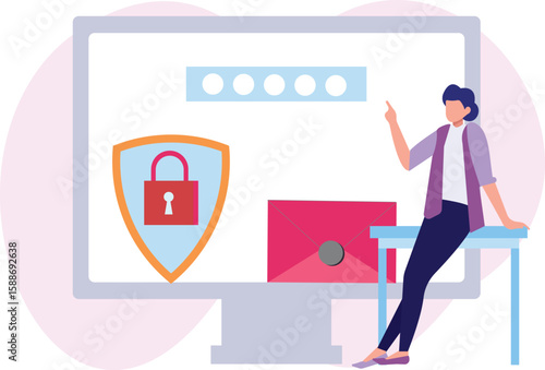 A girl is finely talking about password.