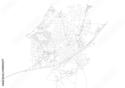 Detailed vector map highlighting the highway network of Woodbridge, NJ. Features clear road layouts and connections