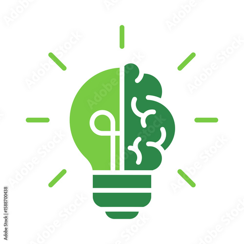 Intellectual Icon Vector Illustration Green Version