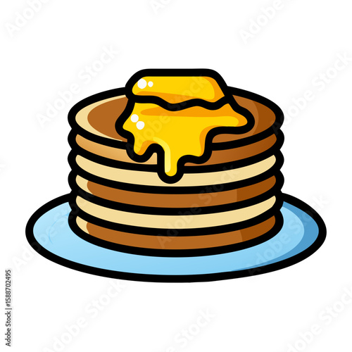 Pancake Breakfast Clipart for Menu and App Design

