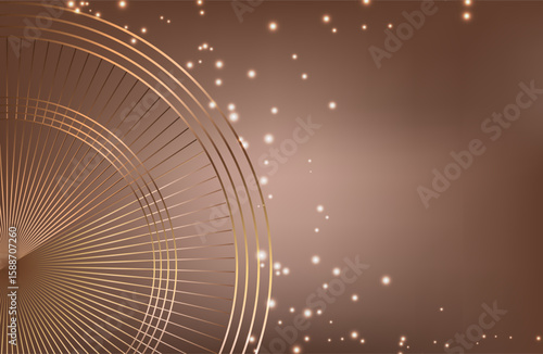 Premium background design with mocha mousse line pattern (texture) in luxury pastel colour. Abstract horizontal vector template for business banner.dark brown background with golden brown circles. 