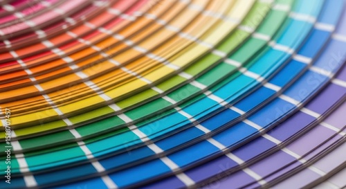 Swatch fan with rainbow of colors color palette paint swatches
