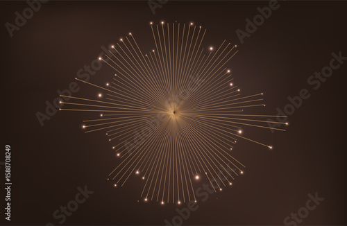 Premium background design with mocha mousse line pattern (texture) in luxury pastel colour. Abstract horizontal vector template for business banner.dark brown background with golden brown circles. 