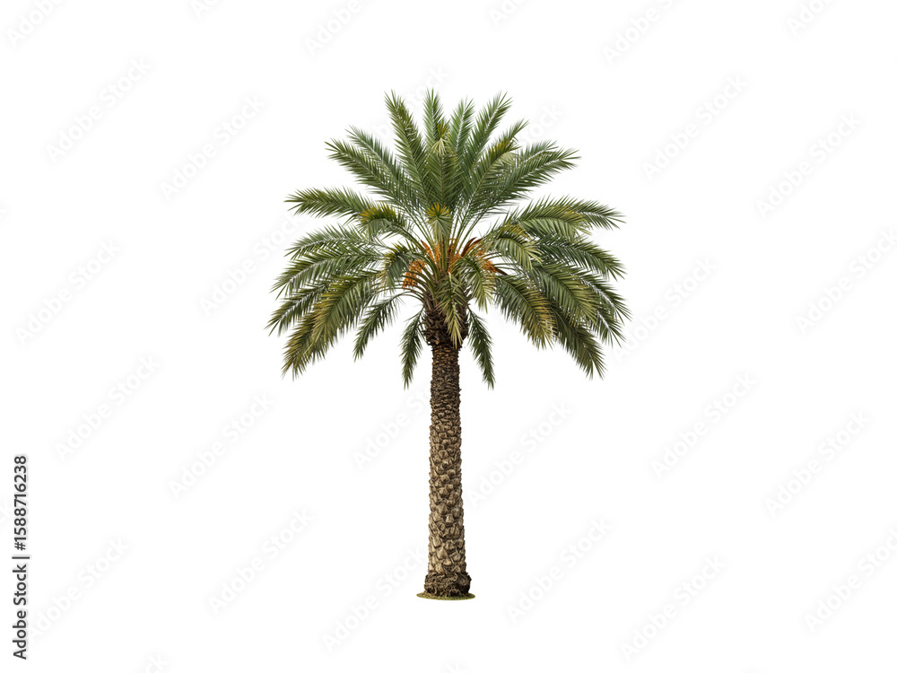 Obraz premium Date palm tree isolated on white background.