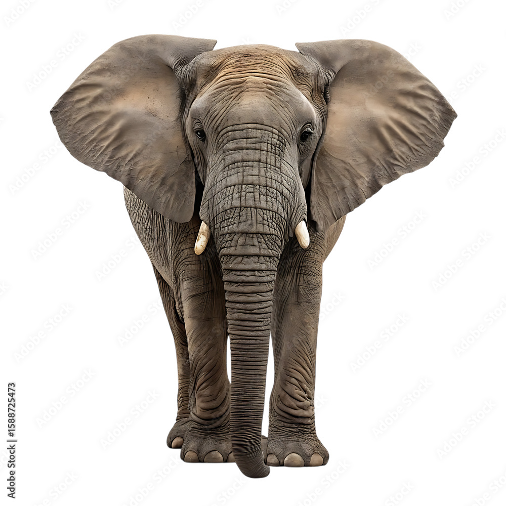 Fototapeta premium Majestic african elephant stands front and center against