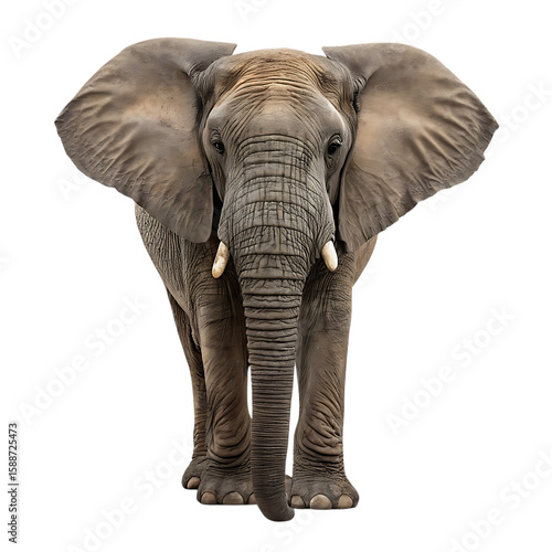Majestic african elephant stands front and center against