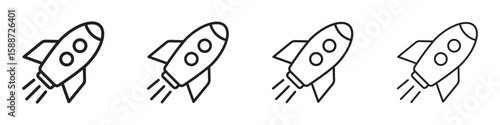 Space rocket line icon. Business launch concept.
