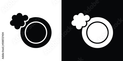 Washing dishes icon black flat pictogram. For graphic and web design.