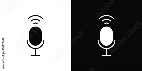 Voice control icon black flat pictogram. For graphic and web design.