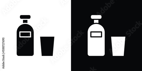 Vodka icon black flat pictogram. For graphic and web design.