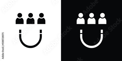 User engagement icon black flat pictogram. For graphic and web design.