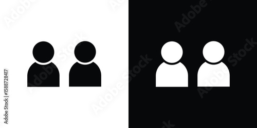 Twin icon black flat pictogram. For graphic and web design.