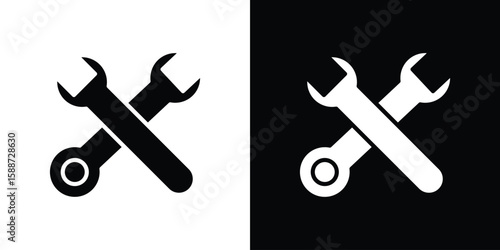 Tools icon black flat pictogram. For graphic and web design.
