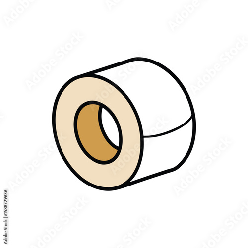 Vector art of a roll of tape icon isolated on a white background