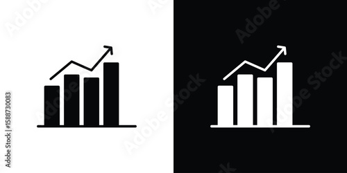 Stagflation icon black flat pictogram. For graphic and web design.