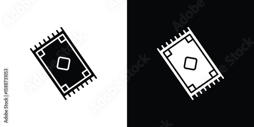 Rugs icon black flat pictogram. For graphic and web design.
