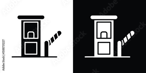 Road toll icon black flat pictogram. For graphic and web design.