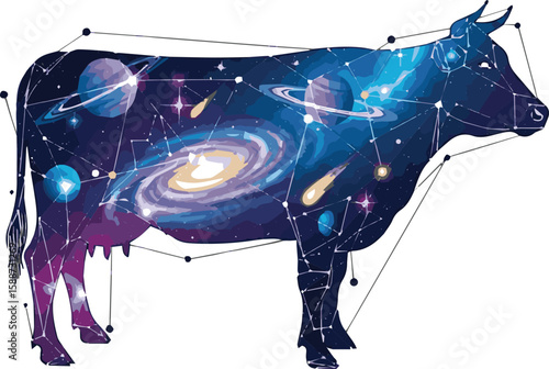Isolated a kinds of deferent  cow vector art 3d color with white background.
