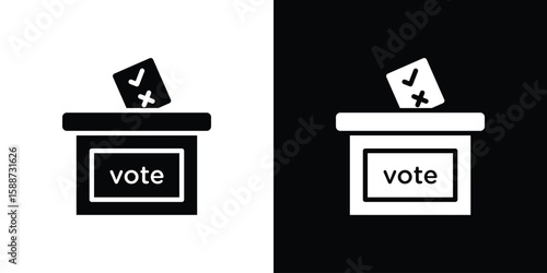 Referendum icon black flat pictogram. For graphic and web design.