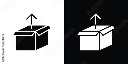 Product release icon black flat pictogram. For graphic and web design.