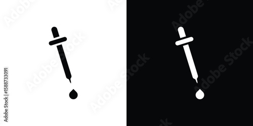Pipette icon black flat pictogram. For graphic and web design.