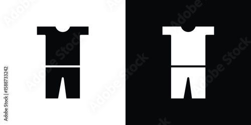 Pijama icon black flat pictogram. For graphic and web design.