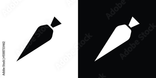 Pastry bag icon black flat pictogram. For graphic and web design.