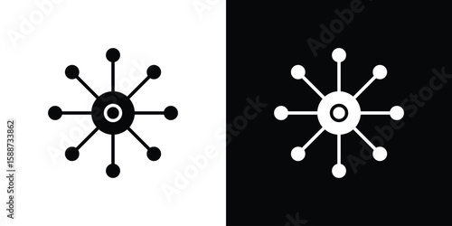 Multichannel icon black flat pictogram. For graphic and web design.