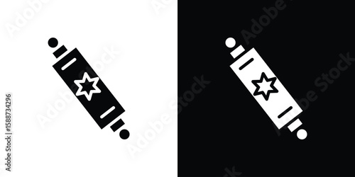 Mezuzah icon black flat pictogram. For graphic and web design.
