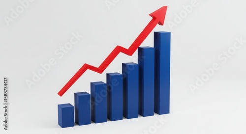Free Download Red arrow graph showing upward trend isolated on white background - GFXLoad