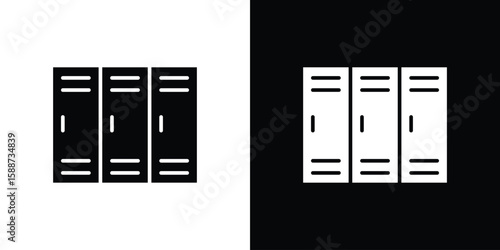 Lockers icon black flat pictogram. For graphic and web design.