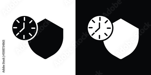 Long term icon black flat pictogram. For graphic and web design.