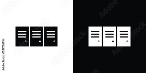 Locker icon black flat pictogram. For graphic and web design.