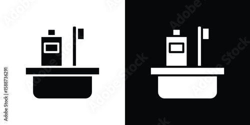 hygiene kit icon black flat pictogram. For graphic and web design.