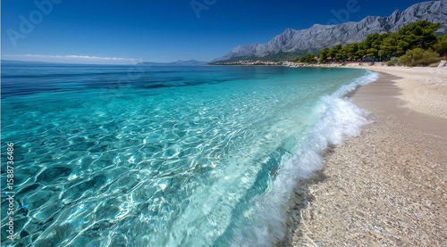 Fototapeta Naklejka Na Ścianę i Meble -  croatia beach sea wallpaper