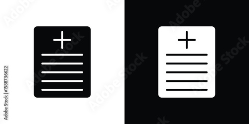 Health insurance icon black flat pictogram. For graphic and web design.
