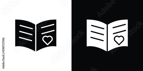 Guests book icon black flat pictogram. For graphic and web design.