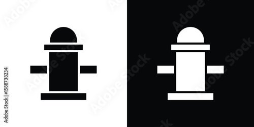 Fire hydrant icon black flat pictogram. For graphic and web design.