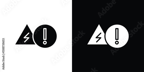Electric Problem icon black flat pictogram. For graphic and web design.