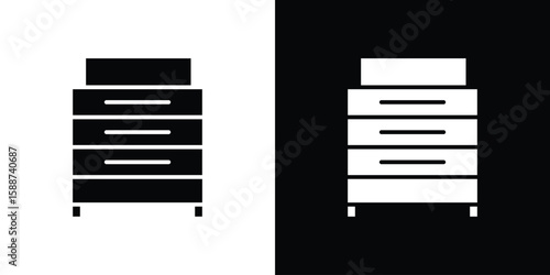 Copier icon black flat pictogram. For graphic and web design.