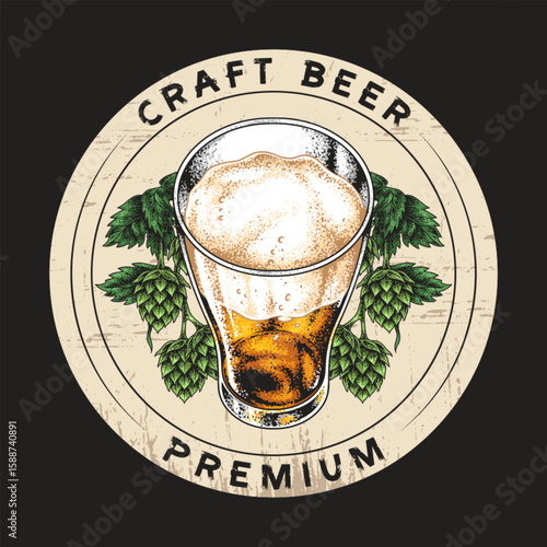 Enjoying craft beer with hops in a cozy setting
