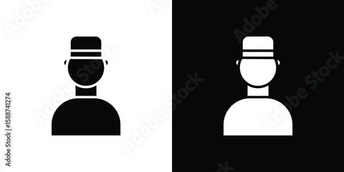 Concierge icon black flat pictogram. For graphic and web design.