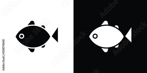 Clown fish icon black flat pictogram. For graphic and web design.