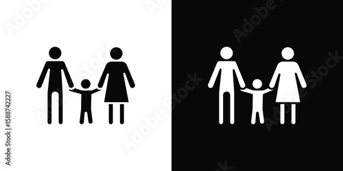 Child custody icon black flat pictogram. For graphic and web design.