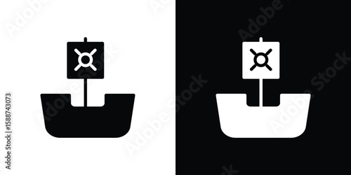 Caravel icon black flat pictogram. For graphic and web design.