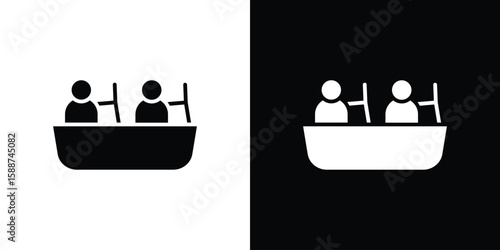 Boat race icon black flat pictogram. For graphic and web design.