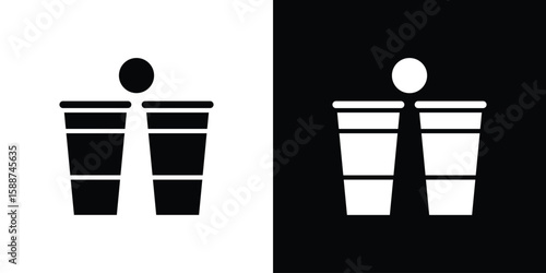Beer pong icon black flat pictogram. For graphic and web design.