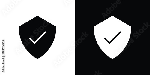 Authentication icon black flat pictogram. For graphic and web design.