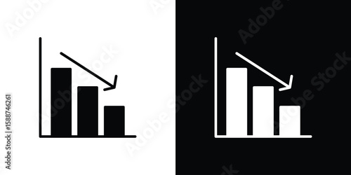 Attrition icon black flat pictogram. For graphic and web design.